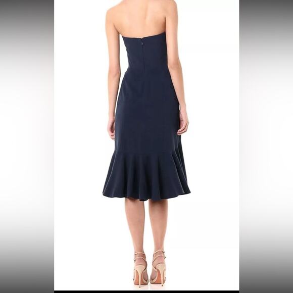 NWT Dress The Population Madison Ruffle Trimmed Strapless Midi Dress Navy XXL - Picture 5 of 8